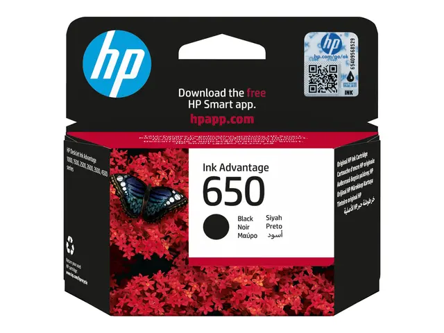 HP 650 - Svart original blekkpatron for Deskjet Ink Advantage 2515...