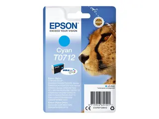 Epson T0712 - 5.5 ml - cyan - original - blære med RF/lyd-alarm blekkpatron - for Stylus DX9400, SX115, SX210, SX215, SX218, SX415, SX515, SX610; Stylus Office BX310, BX610