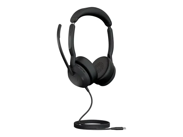 Jabra Evolve2 50 UC Stereo - Hodesett on-ear kablet aktiv støydemp...