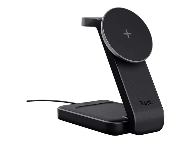 Trust Viro - Trådløst ladestativ - magnetisk, 3-i-1 - 20 watt - svart