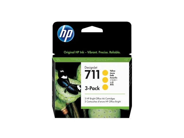HP 711 - 3-pack - 29 ml - gul - original - DesignJet - blekkpatron...