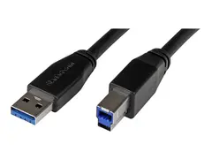 StarTech.com 30ft USB 3.0 USB-A to USB-B Cable M/M - Active - USB Type-A to USB Type-B Cable - USB 3.1 Gen 1 (5 Gbps) Cable (USB3SAB10M) - USB-kabel - USB Type B (hann) til USB-type A (hann) - USB 3.0 - 10 m - formst&#248;pt - svart