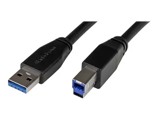 StarTech.com 30ft USB 3.0 USB-A to USB-B Cable M/M - Active - USB Type-A to USB Type-B Cable - USB 3.1 Gen 1 (5 Gbps) Cable (USB3SAB10M) - USB-kabel - USB Type B (hann) til USB-type A (hann) - USB 3.0 - 10 m - formst&#248;pt - svart