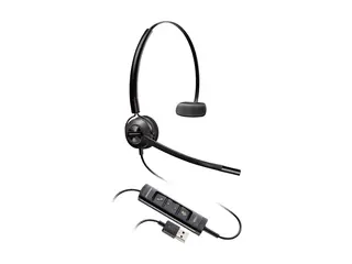 HP Poly EncorePro 545 - EncorePro 500 series hodesett - on-ear - konvertibel - kablet - USB-A - svart - Certified for Skype for Business