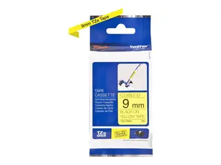Brother TZe-FX621 - Svart på gult - Rull (0,9 cm x 8 m) 1 kassett(er) fleksibelt bånd for Brother PT-D210, D600, H110; P-Touch PT-1005, D450, D800, P300; P-Touch Cube Pro PT-P910