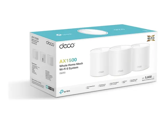 TP-Link Deco X10 V1 - Wi-Fi-system - (3 rutere) - inntil 5600 kvad...