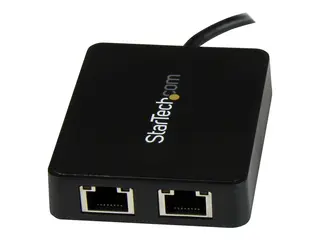 StarTech.com USB-C to Dual Gigabit Ethernet Adapter with USB 3.0 (Type-A) Port USB Type-C Gigabit Network Adapter (US1GC301AU2R) - Nettverksadapter - USB-C - Gigabit Ethernet x 2 + USB 3.0 - for P/N: TB33A1C