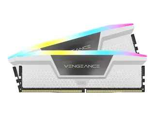 CORSAIR Vengeance RGB - DDR5 - sett - 32 GB: 2 x 16 GB DIMM 288-pin - 7200 MT/s / PC5-57600 - CL34 - 1.45 V - ikke-bufret - hvit