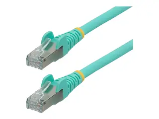 Startech 1m CAT6a Ethernet Cable Aqua - Low Smoke Zero Halogen (LSZH) - 10GbE 500MHz 100W PoE++ Snagless RJ-45 w/Strain Reliefs S/FTP Network Patch Cord - koblingskabel - 1 m - akvamarin