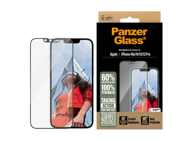 PanzerGlass - Skjermbeskyttelse for mobiltelefon ultravid passform...