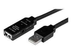 StarTech.com 15m USB 2.0 Active Extension Cable M/F - 15 meter USB 2.0 Repeater Cable Cord - USB A Male to USB A Female - 15 m, Black (USB2AAEXT15M) - USB-forlengelseskabel - USB til USB - 15 m