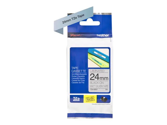 Brother TZe-M951 - Svart på matt sølv Rull (2,4 cm x 8 m) 1 kasset...