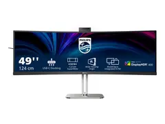 Philips 49B2U5900CH - 5000 Series - LED-skjerm kurvet - USB - 49&quot; (48.8&quot; synlig) - 5120 x 1440 Dual Quad HD @ 75 Hz - VA - 400 cd/m&#178; - 3000:1 - DisplayHDR 400 - 4 ms - 2xHDMI, DisplayPort, USB-C - h&#248;yttalere - svart