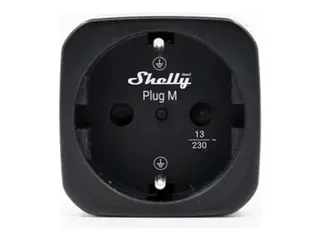 Shelly Plug M Gen3 - Smartplugg - trådløs Wi-Fi, Bluetooth - svart