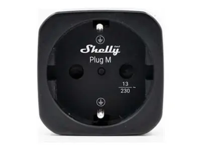 Shelly Plug M Gen3 - Smartplugg - trådløs - Wi-Fi, Bluetooth - svart