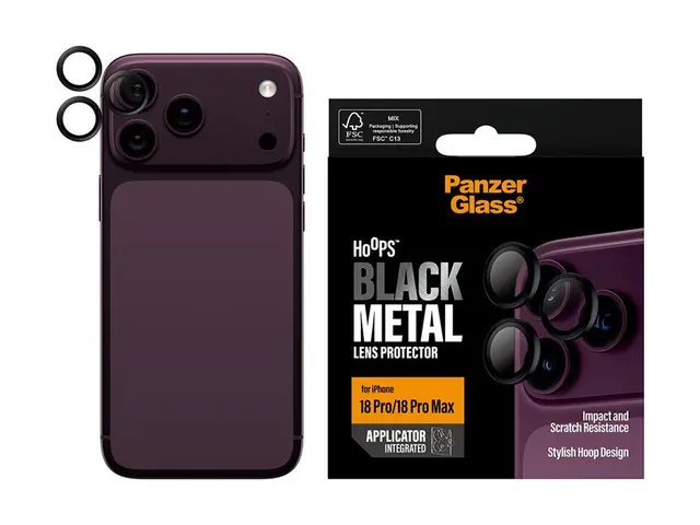 PanzerGlass Hoops - Linsebeskytter for mobiltelefon - svart