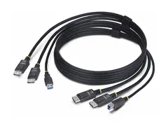 StarTech.com 6ft (1.8m) Dual-DisplayPort and USB 5Gbps KVM Cable Tastatur / video / musekabel (KVM) - DisplayPort, USB-type A (hann) til DisplayPort, USB Type B (hann) - 1.83 m - 4K 60Hz st&#248;tte, HDR10-st&#248;tte - svart