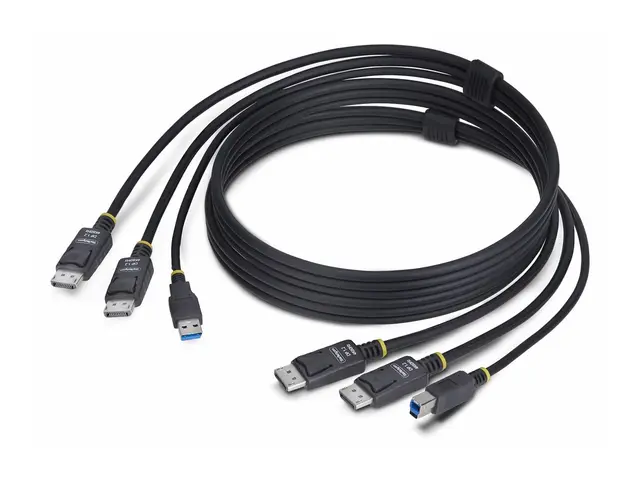 StarTech.com 6ft (1.8m) Dual-DisplayPort and USB 5Gbps KVM Cable -...