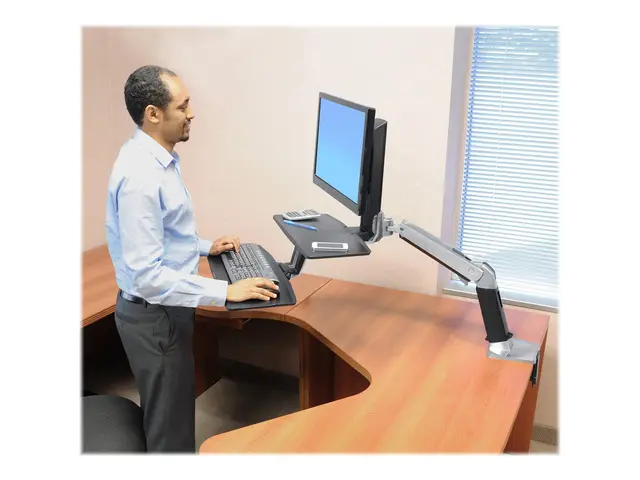 Ergotron WorkFit-A Single LD Workstation With Suspended Keyboard -...