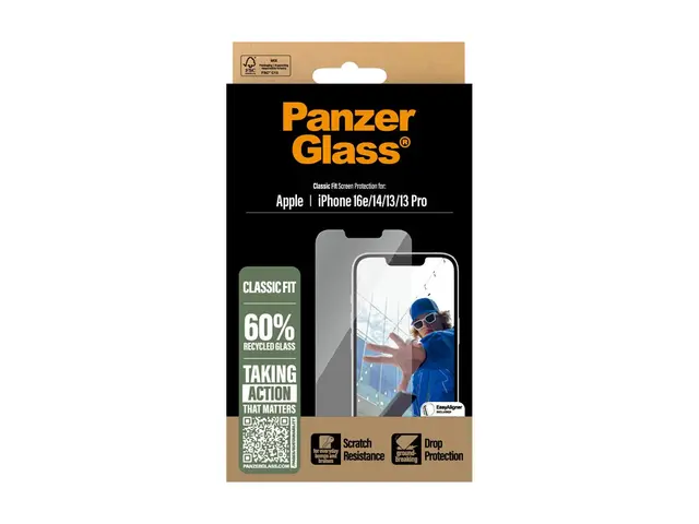 PanzerGlass - Skjermbeskyttelse for mobiltelefon klassisk passform...