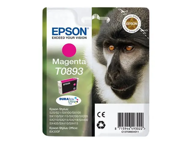 Epson T0893 - Magenta - original - blære med RF/lyd-alarm - blekkp...