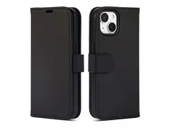 iiglo - Lommebok for mobiltelefon - prima polyuretanlær svart - for Apple iPhone 14, 15