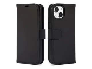 iiglo - Lommebok for mobiltelefon - prima polyuretanlær svart - for Apple iPhone 14, 15