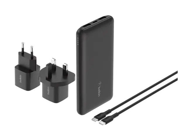Belkin BoostCharge - Strømbank + AC-strømadapter 10000 mAh 3 utgan...