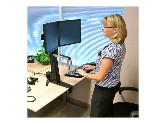 Ergotron WorkFit-S - Stående skrivebordomformer rektangulær polert...