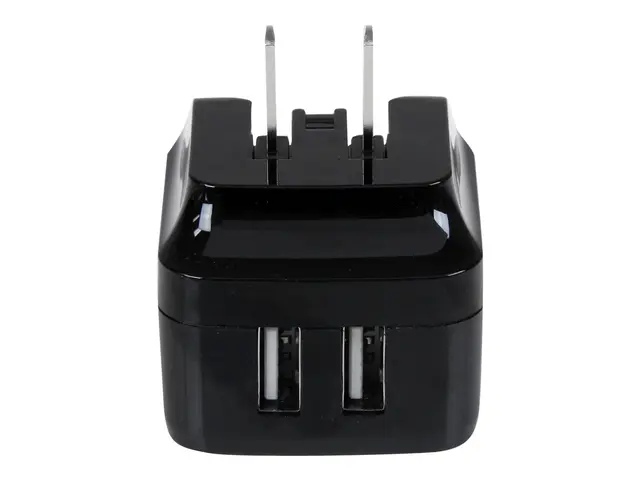 Startech Travel USB Wall Charger - 2 Port Black Universal Adapter ...
