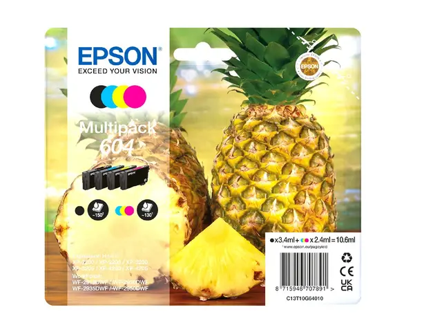 Epson 604 Multipack - 4-pack svart, gul, cyan, magenta original bl...