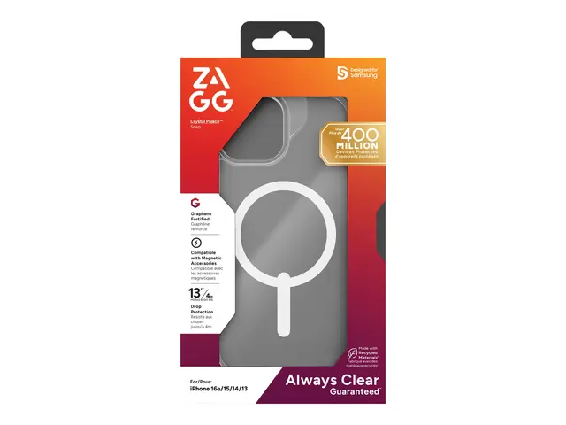 Zagg Crystal Palace - Baksidedeksel for mobiltelefon - stativ - gr...