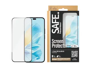 SAFE. by PanzerGlass - Skjermbeskyttelse for mobiltelefon ultrabred passform - glass - rammefarge svart - for Honor 200 Lite
