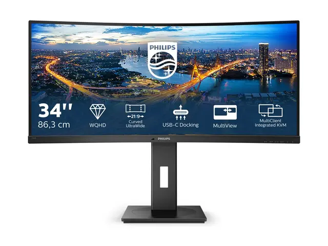 Philips B Line 346B1C - LED-skjerm kurvet 34" 3440 x 1440 UWQHD @ ...