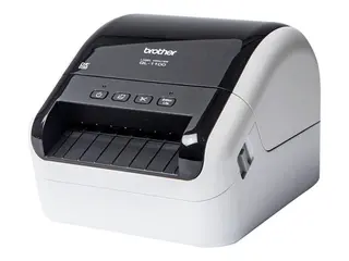 Brother QL-1100c - Etikettskriver - direktetermisk Rull (10,36 cm) - 300 x 300 dpi - inntil 110 mm/sek - USB 2.0 - kutter - skinnende svart, hvit