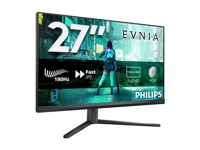 Philips Evnia 3000 27M2N3200A - LED-skjerm gaming - 27" - 1920 x 1080 Full HD (1080p) @ 180 Hz - IPS - 300 cd/m² - 1000:1 - HDR10 - 0.5 ms - 2xHDMI, DisplayPort - høyttalere - koksgrå 