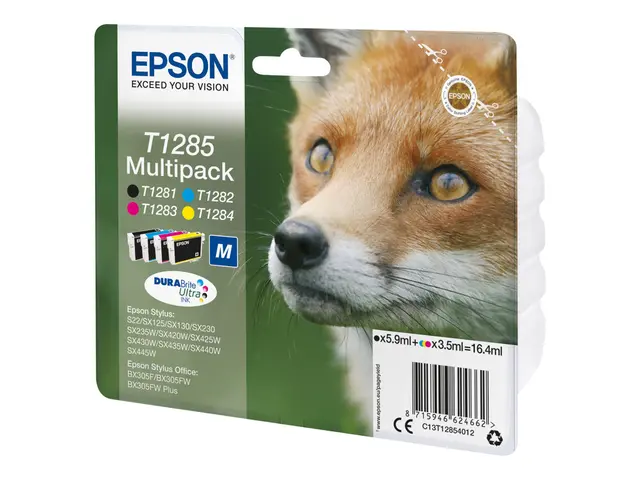 Epson T1285 Multipack - 4-pack svart, gul, cyan, magenta original ...