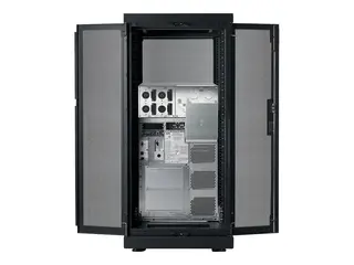 APC NetShelter SX - Rack - svart - 24U - 19" TAA-samsvar - for P/N: SMTL1500RM3UC, SMTL1500RMI3UC, SRT3000XLAUS, SRTL3KRM1UC, SRTL3KRM1UNC
