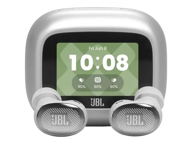 JBL LIVE Buds 4 - True wireless-hodetelefoner med mikrofon i øret - Bluetooth - aktiv støydemping - sølv 
