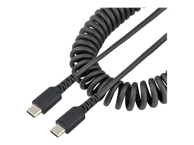 StarTech.com 3ft (1m) USB C Charging Cable, Coiled Heavy Duty Fast...