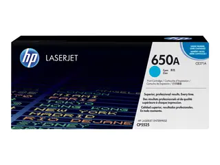 HP 650A - Cyan - original - LaserJet - tonerpatron (CE271A) for Color LaserJet Enterprise CP5520, CP5525, M750
