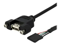 STARTECH.COM 1ft Panel Mount USB Cable - USB A to Motherboard Header Cable F/F
