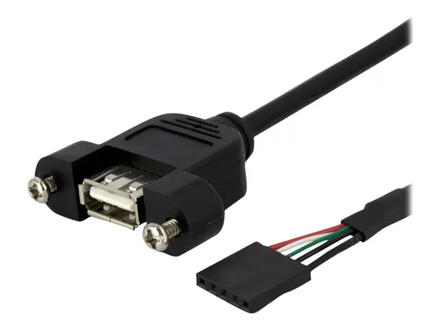 StarTech.com 1 ft Panel Mount USB Cable - USB A to Motherboard Hea...