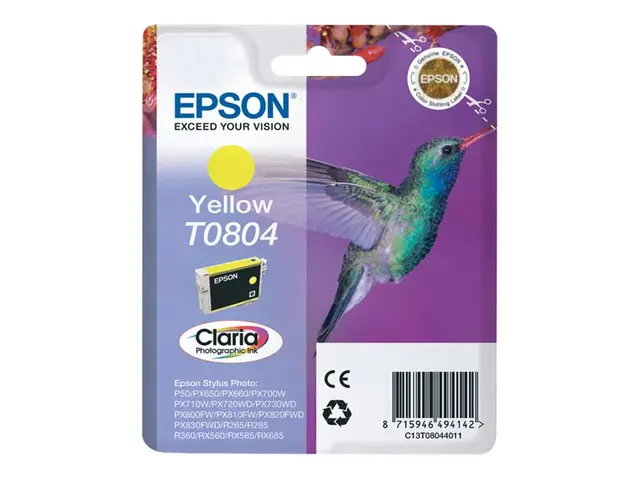 Epson T0804 - 7.4 ml gul original blister blekkpatron for Stylus P...