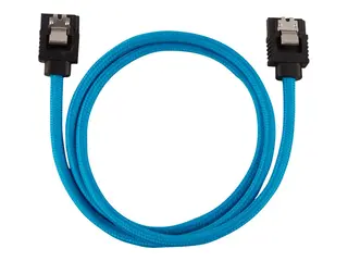 CORSAIR - SATA-kabel - Serial ATA 150/300/600 SATA (hann) rett, låst til SATA (hann) rett, låst - 60 cm - blå (en pakke 2)