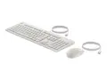 HP 225 - Tastatur- og mussett - ambidextrous, 3-soners layout, standard tastetrykk full size - USB - QWERTY - Pan Nordic - kasjmirhvit