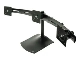 Ergotron DS100 Triple-Monitor Desk Stand Stativ - for 3 LCD-skjermer - aluminium, stål - svart - skjermstørrelse: inntil 21" - skrivebordsmonterbar