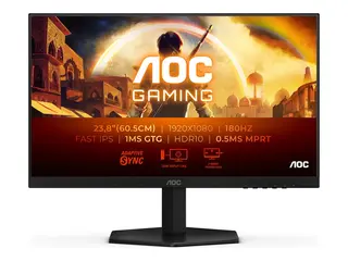 AOC Gaming 24G42E - LED-skjerm - gaming - 24" (23.8" synlig) 1920 x 1080 Full HD (1080p) @ 180 Hz - Fast IPS - 300 cd/m² - 1000:1 - HDR10 - 0.5 ms - HDMI, DisplayPort - svart