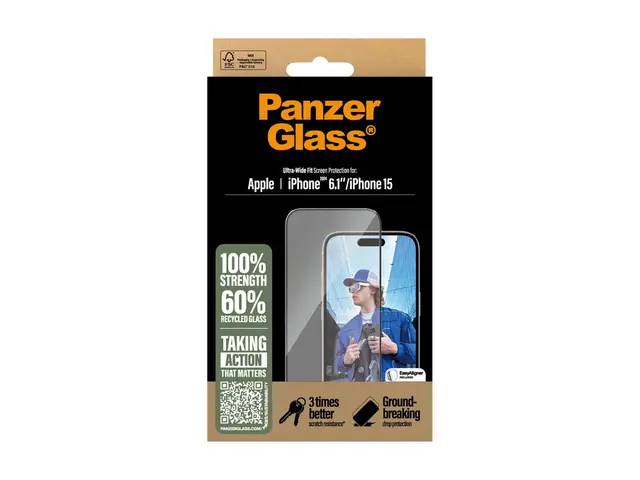 PanzerGlass - Skjermbeskyttelse for mobiltelefon ultrabred passfor...