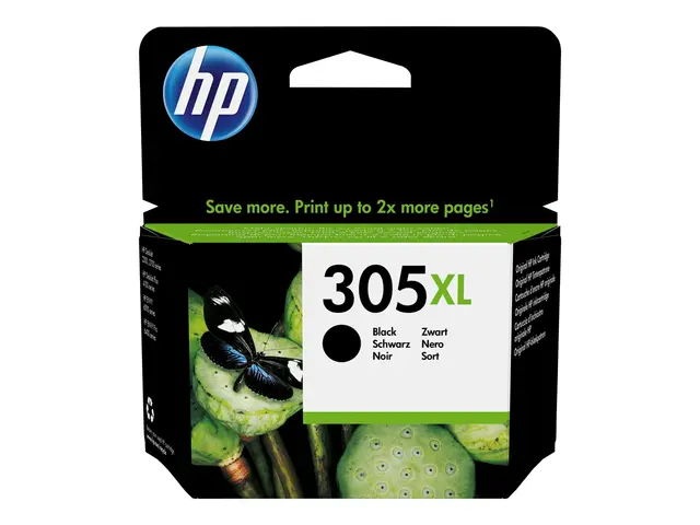 HP 305XL - 4 ml Høy ytelse pigmentert svart original blekkpatron f...